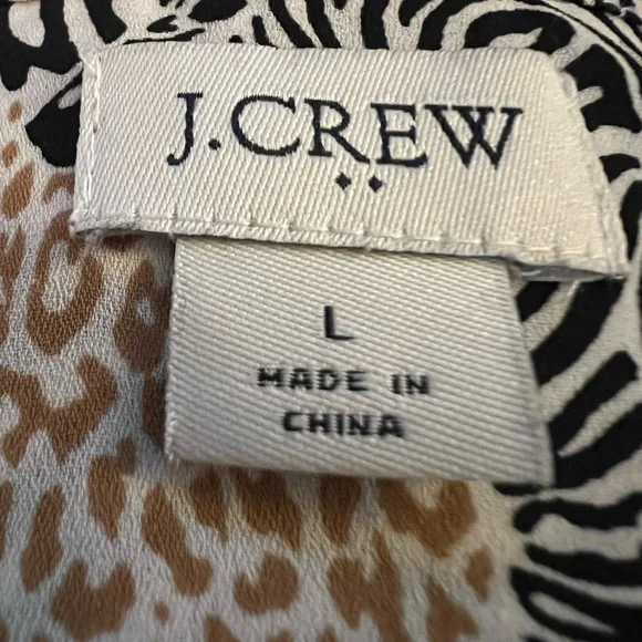 J. Crew Band Collar Zebra Print Blouse - Medium - NWOT- Rt $65 - Picture 4 of 4